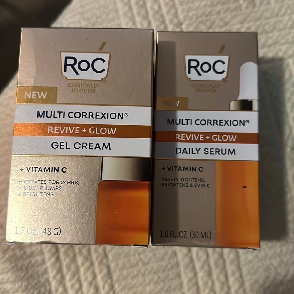 Roc duo Multi Correction Revive and Glow serum and cream